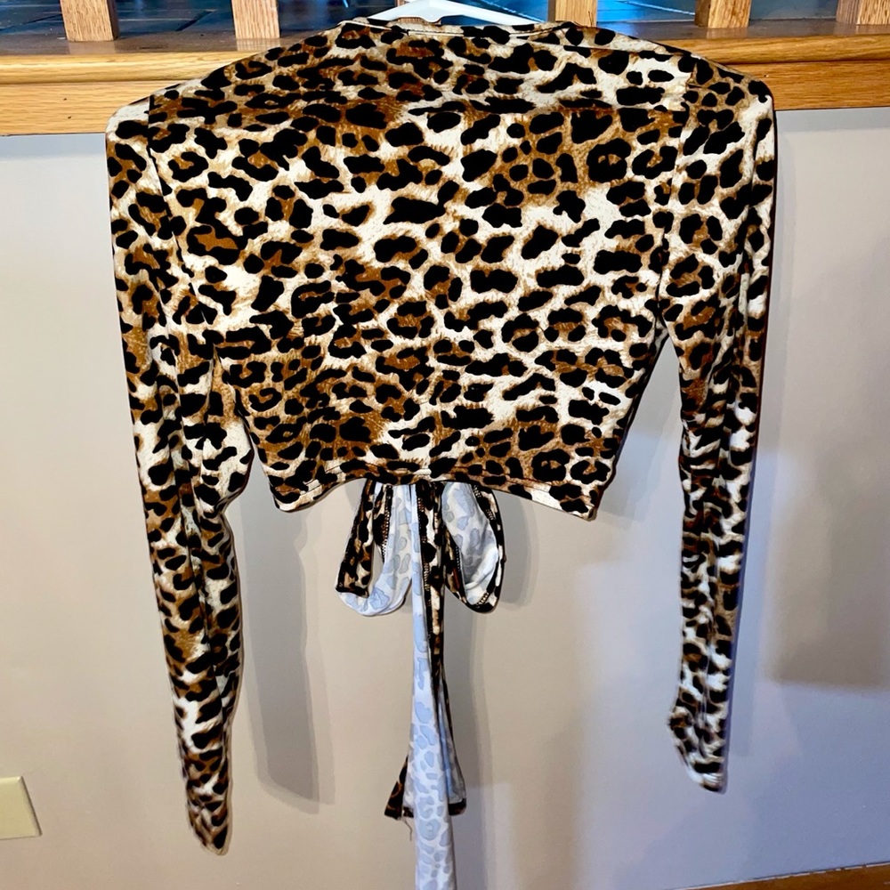 Leopard print tie top